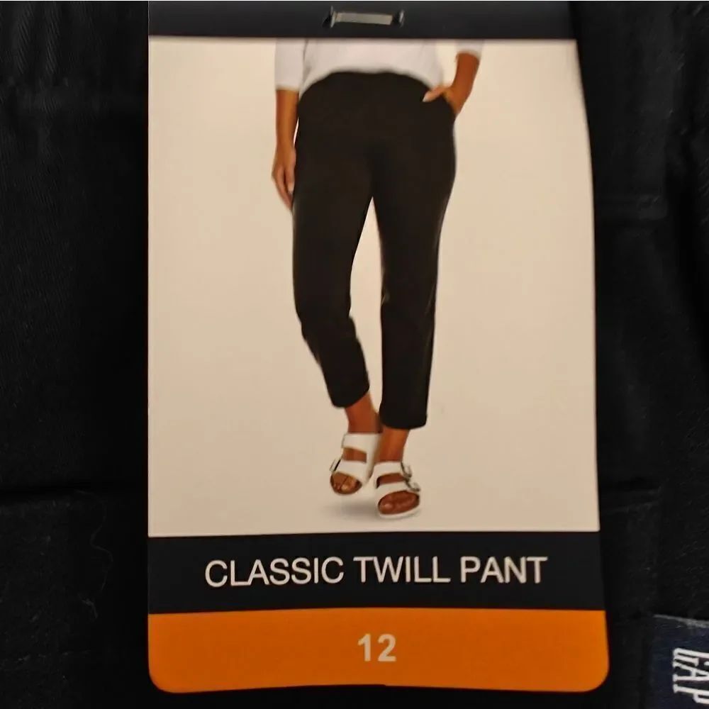 NWT GAP Classic Twill Black Ankle Cropped Pants Size 12 - Picture 11 of 11
